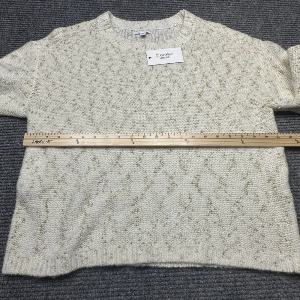 Calvin Klein Jeans Cream and Silver Knit Sweater - Picture 4 of 10